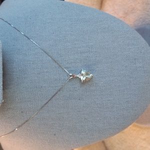 2.2ct Genuine Green Amethyst Pendant in Solid 14K WG